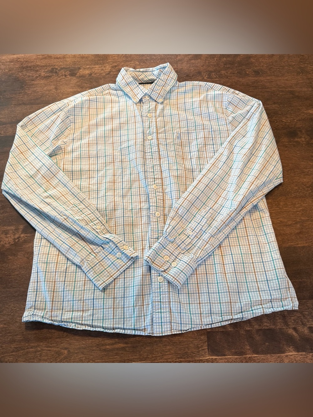 Johnnie-O Men's Light Blue Plaid Button-Down Hanging Out Shirt